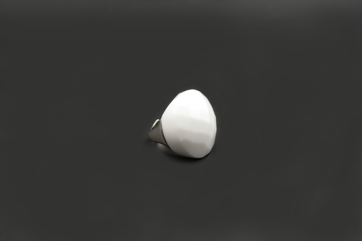 Anello argento pietra dura round sfaccettata 27mm - Vari Colori - immagine 4