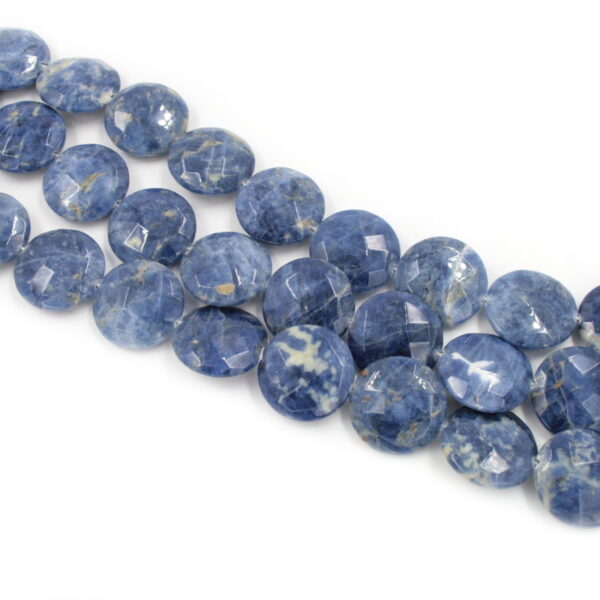 Sodalite strands faceted coin shape size 25x7mm