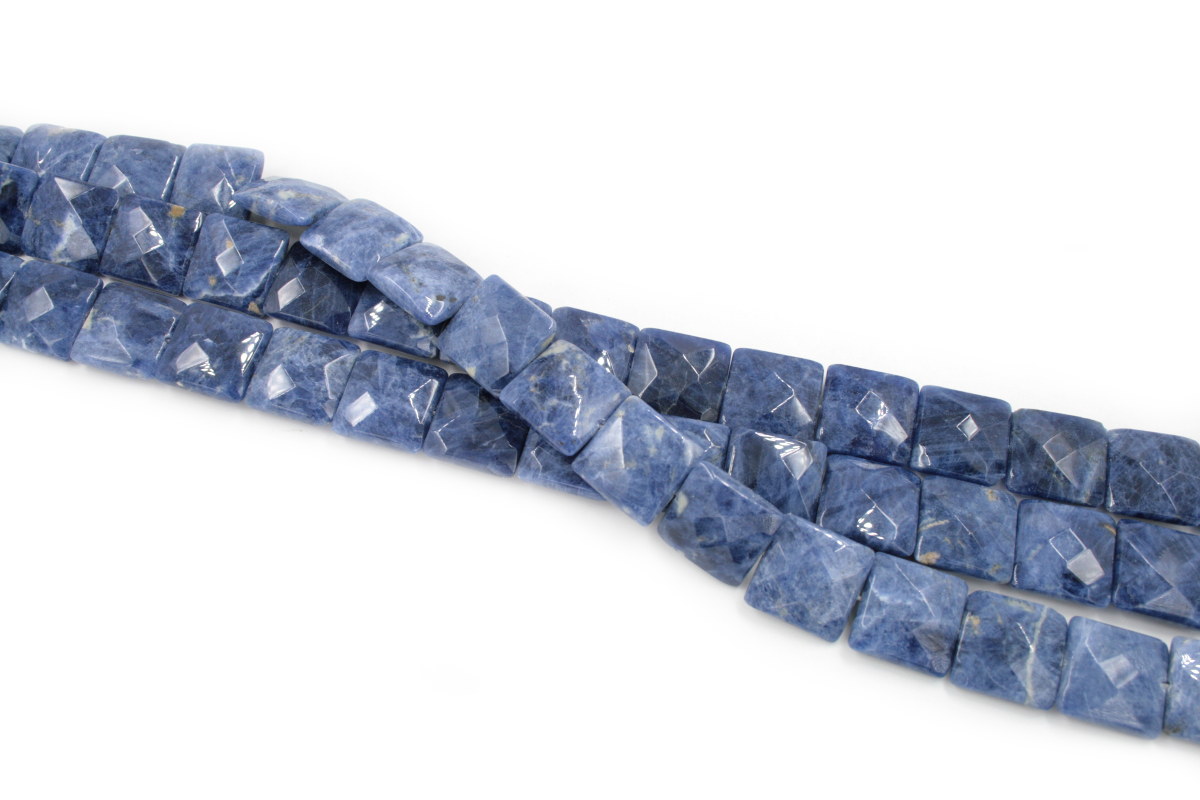 Sodalite strands faceted square shape size 25x7mm