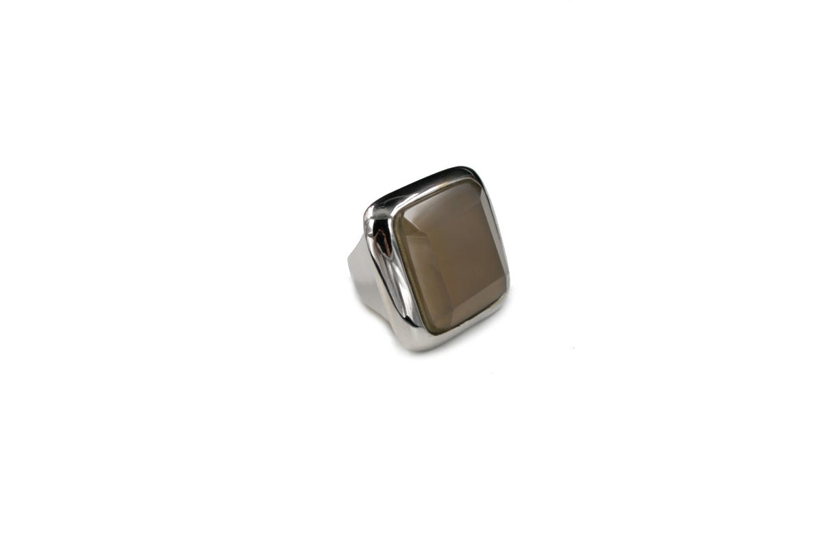 Anello in argento spola quadrata 25x25x5,5mm - Vari Colori - immagine 2
