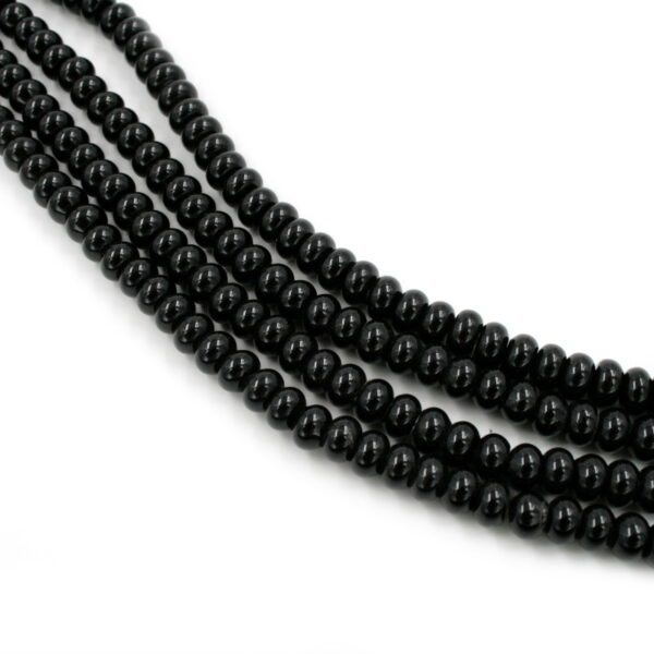 Black agate strands washer shape size 8x5mm