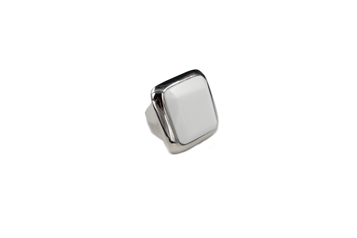 Anello in argento spola quadrata 25x25x5,5mm - Vari Colori - immagine 3