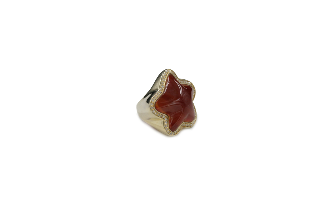 Anello in argento stella con zirconi e pietre dure - immagine 2
