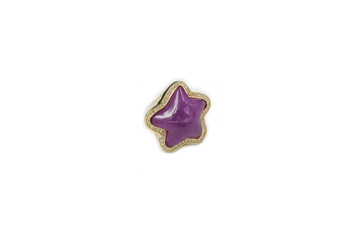 Anello in argento stella con zirconi e pietre dure - immagine 3