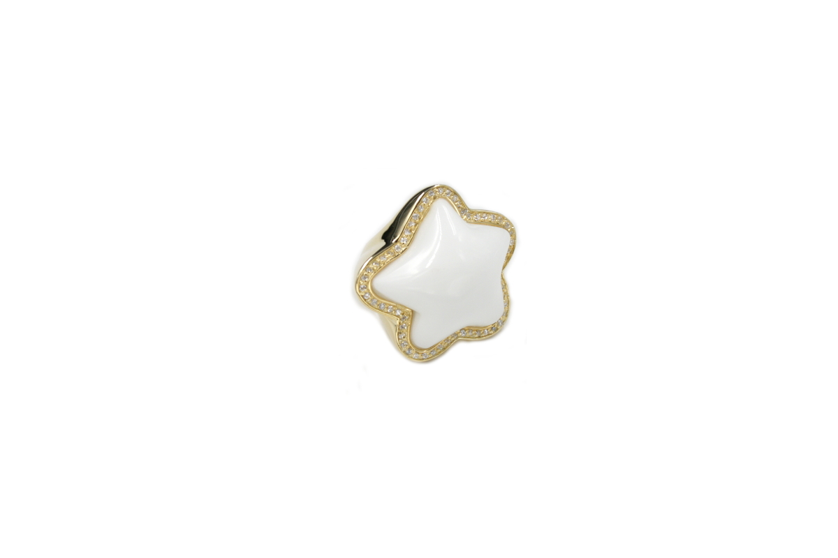 Anello in argento stella con zirconi e pietre dure - immagine 4