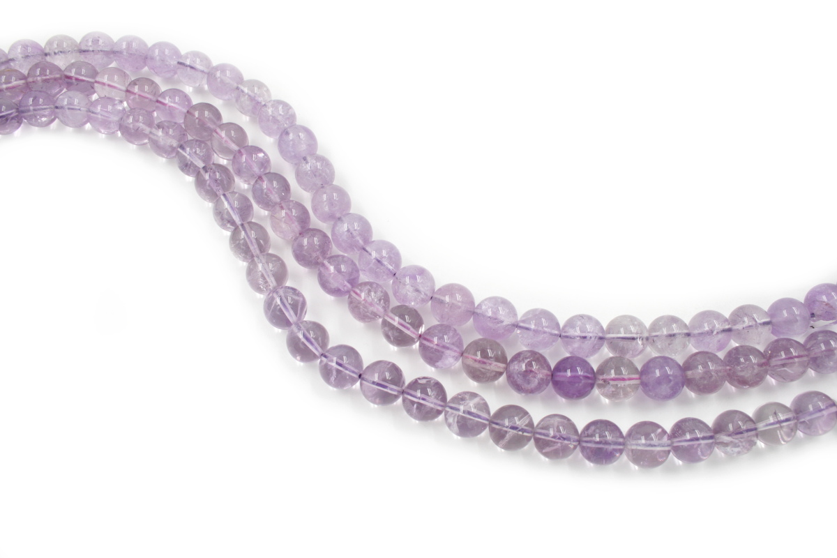 Amethyst strands round shape size 12mm