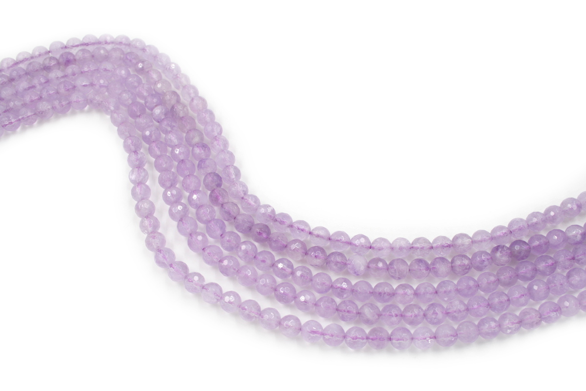 Ametista lavanda fili round sfaccettati 7mm