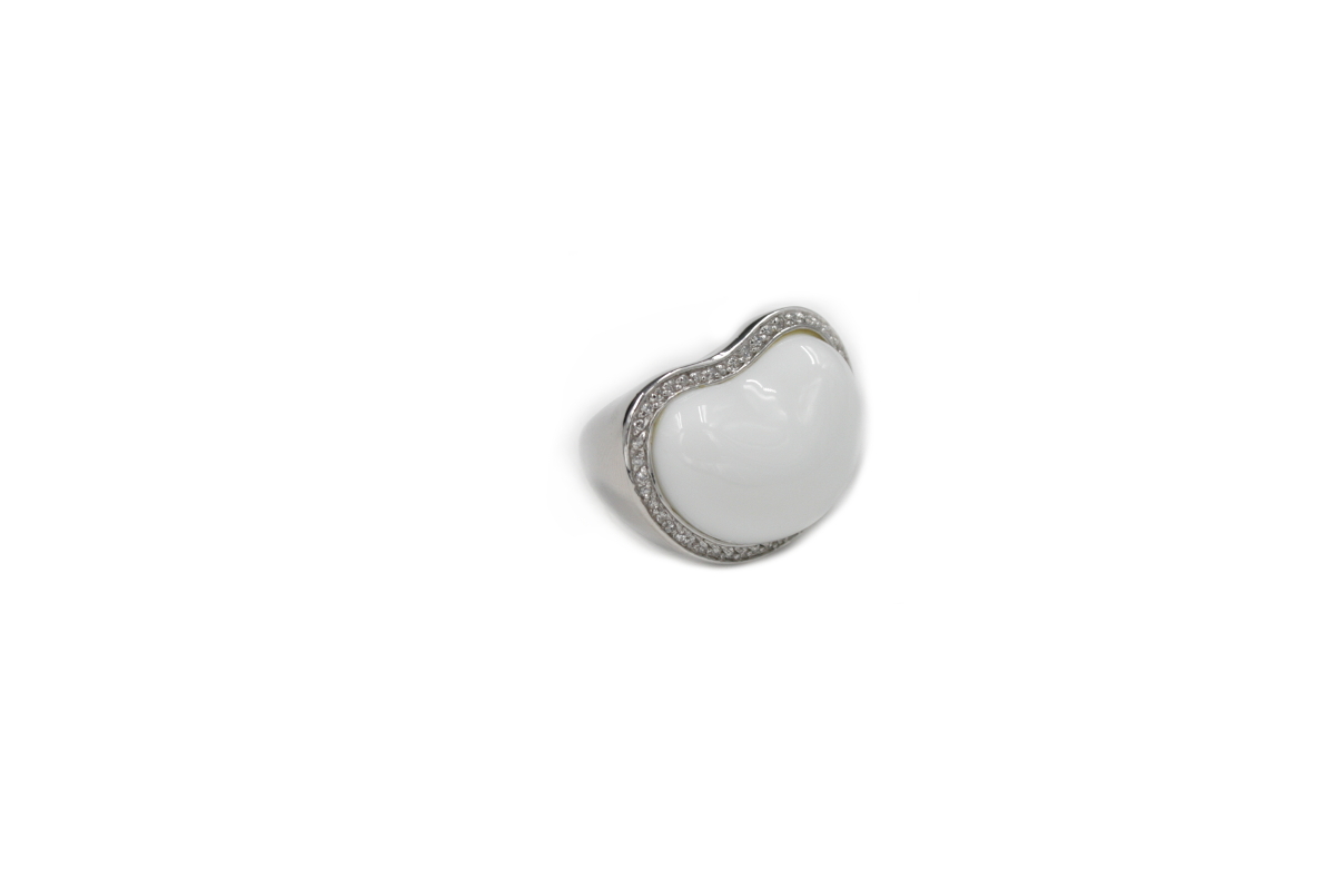 Anello argento 'fagiolo' con pietre dure e zirconi - Vari Colori - immagine 3