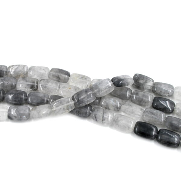 Cloudy quartz strands rectangular shape size 14x10mm