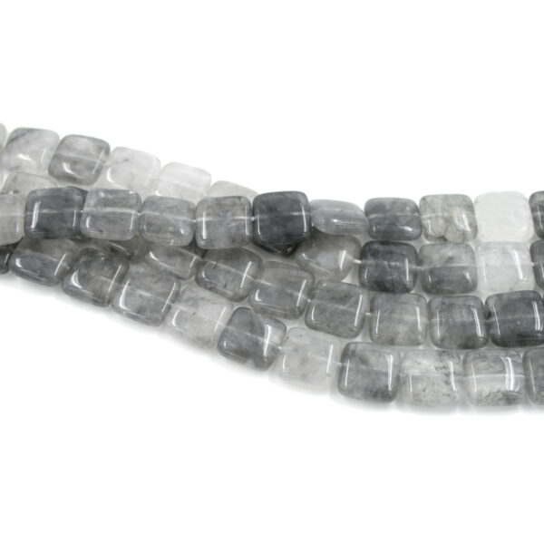 Cloudy quartz strands square shape size 15mm