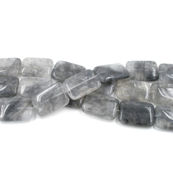 Cloudy quartz strands rectangular shape size 30x22mm