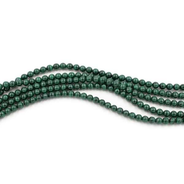 Malachite strands round shape size 6mm