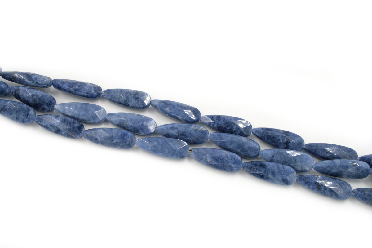 sodalite fili flat drop sfaccettati 30x10mm
