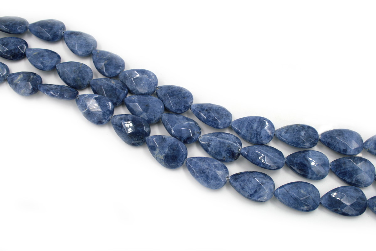 sodalite fili flat drop sfaccettati 25x15mm