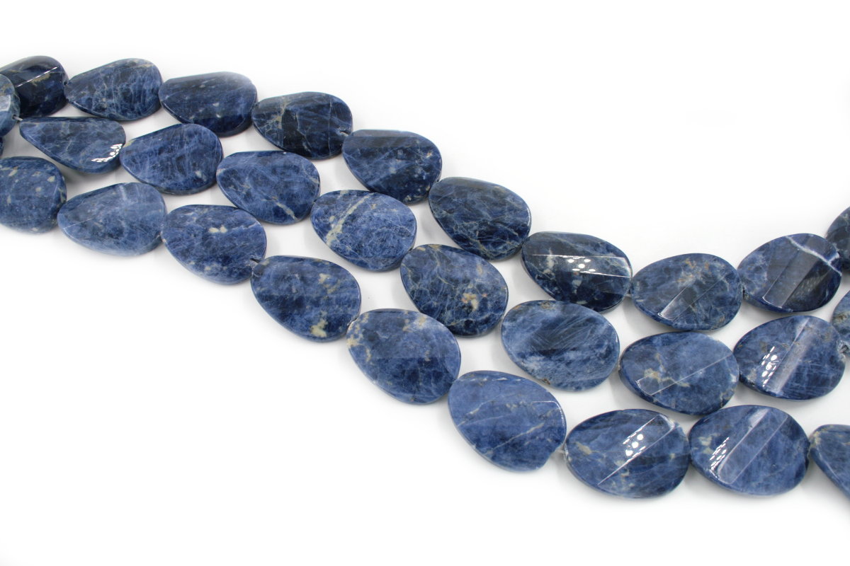 sodalite fili flat oval sfaccettati 30x20mm twist