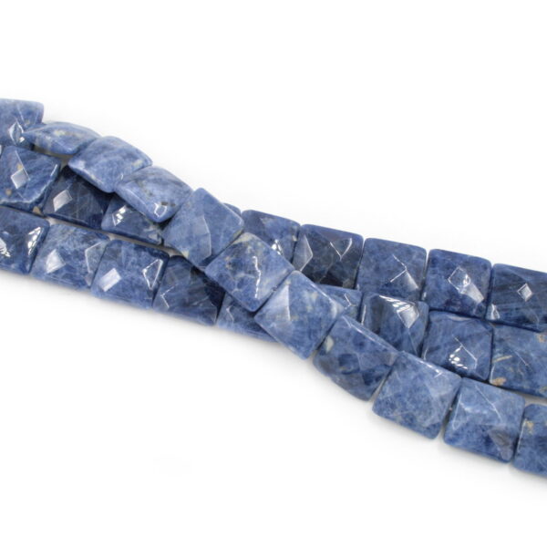 Sodalite strands faceted square shape size 30mm