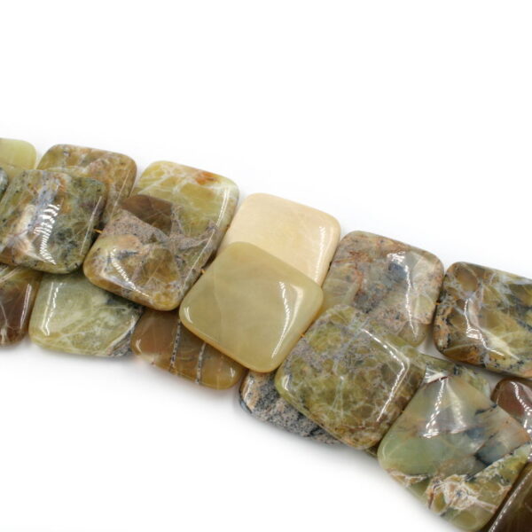 Green Opal Strands square shape size 45mm