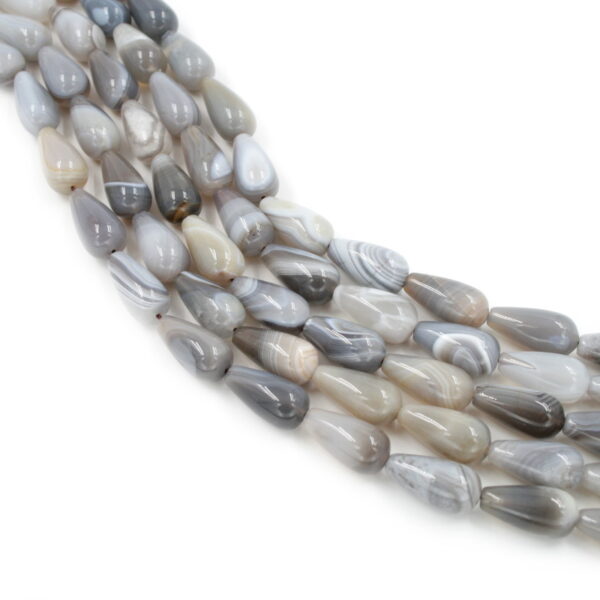 Grey Botswana Agate strands drop shape size 20x10mm
