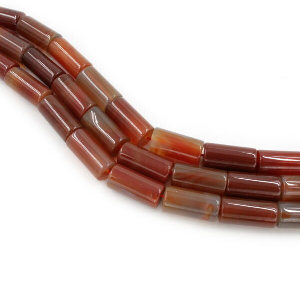 Red Agate strands cylindrical shape size 24x12mm