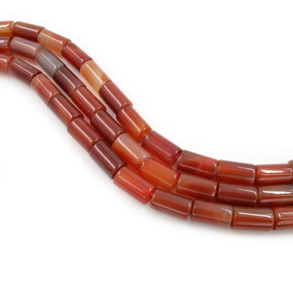 Red Agate strands cylindrical shape size 20x12mm