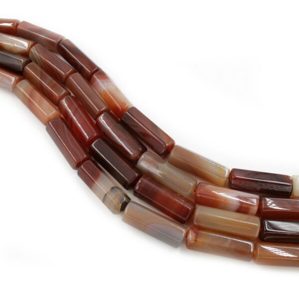 Red Agate strands exagonal cylindrical shape size 30x10mm