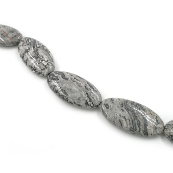 Grey picture strands flat oval shape size 50x25mm