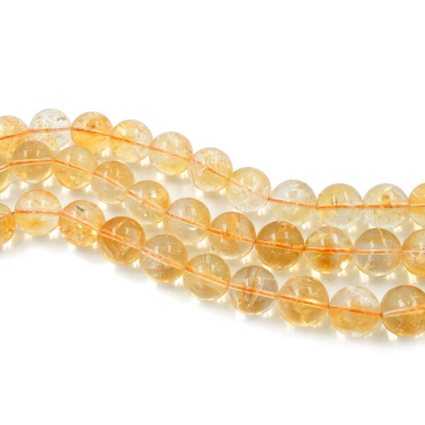 Citrine Quartz strands round shape size 14mm