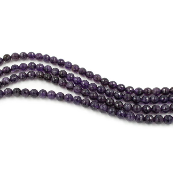 Amethyst strands faceted round shape size 10mm