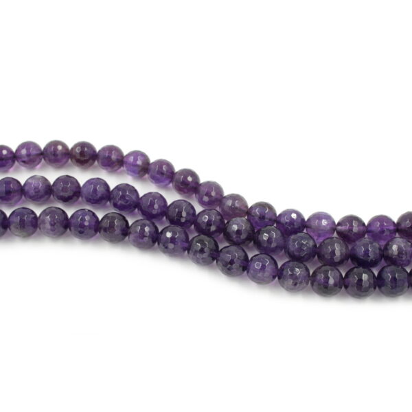 Amethyst strands faceted round shape size 8mm - A Quality