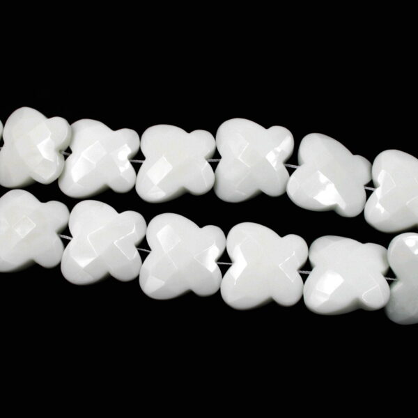 White Agate strands facetted butterfly shape size 33x30mm