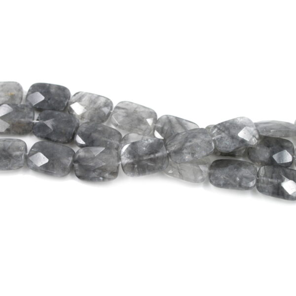 Cloudy quartz strands faceted rectangular shape size 18x13mm
