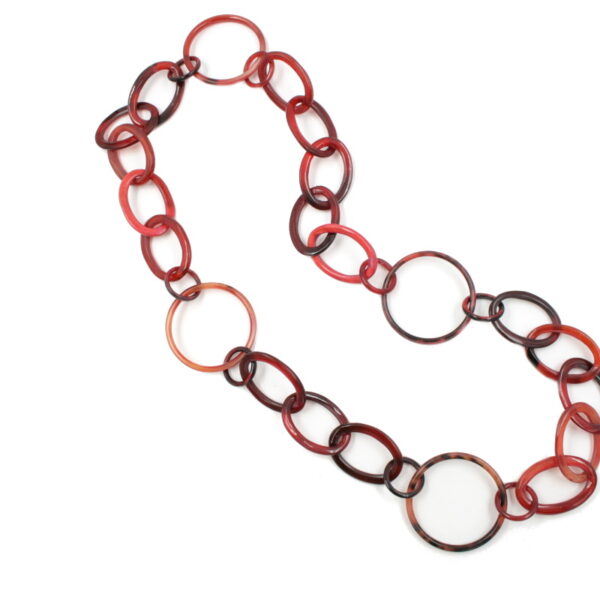Collana corno catena fantasia - Rosso