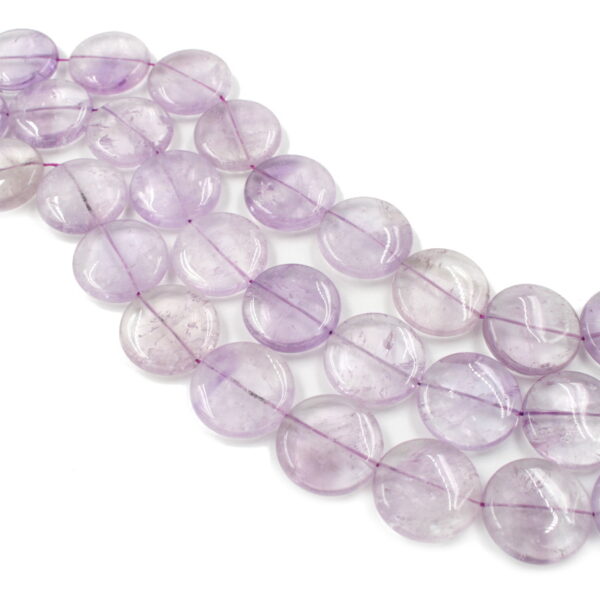 Amethyst strands coin shape size 20mm
