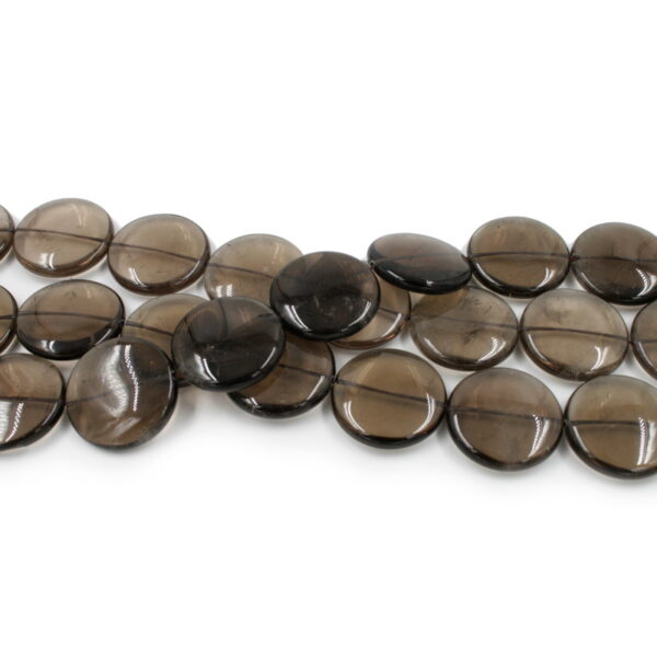 Smoky Quartz strands coin shape size 30mm