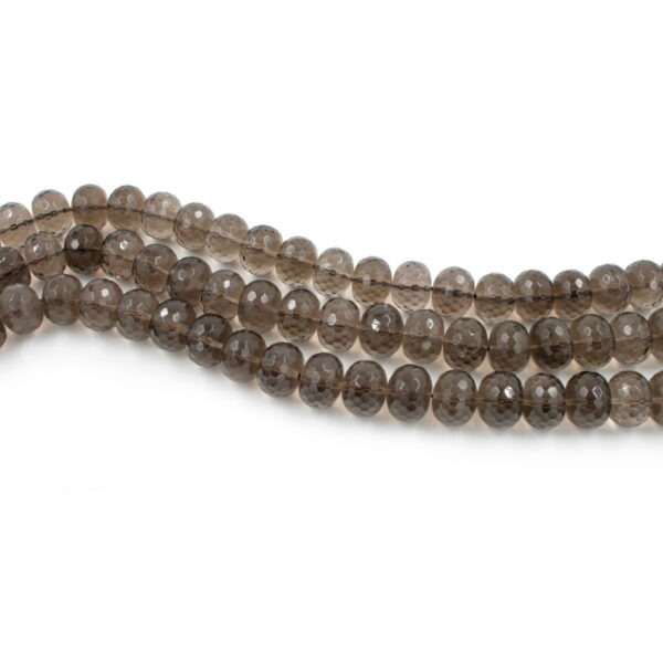Smoky Quartz strands faceted washer shape size 16x12mm