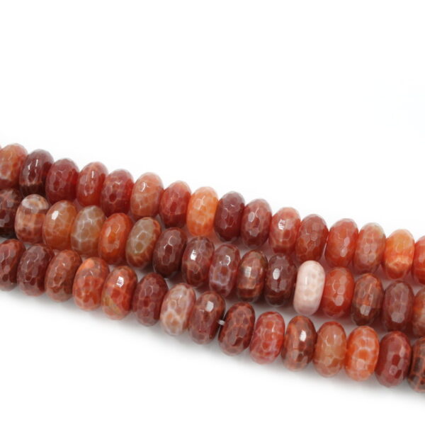 Fire agate strands faceted washer shape size 16x8mm