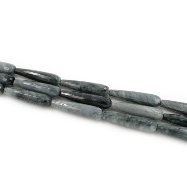 Eagle Eye strands faceted drop shape size 40x10mm