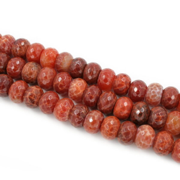 Fire agate strands faceted washer shape size 20x13mm