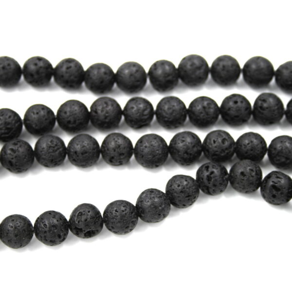 Lava strands round beads 4mm to 20mm