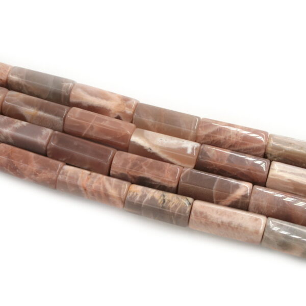 Moonstone pink color strands exagonal cylindrical shape size 30x12mm