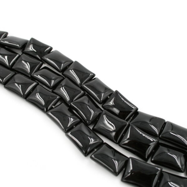 Agata nera fili rettangoli 20x15mm