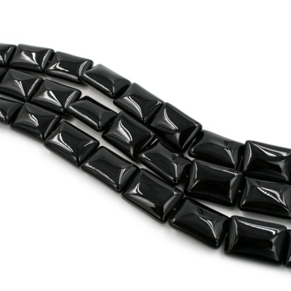 Agata nera fili rettangoli 25x18mm