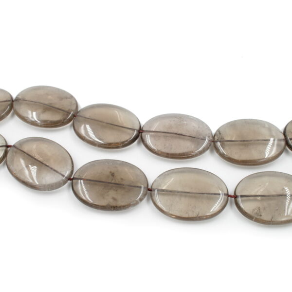 Smoky Quartz strands flat oval shape size 40x30mm