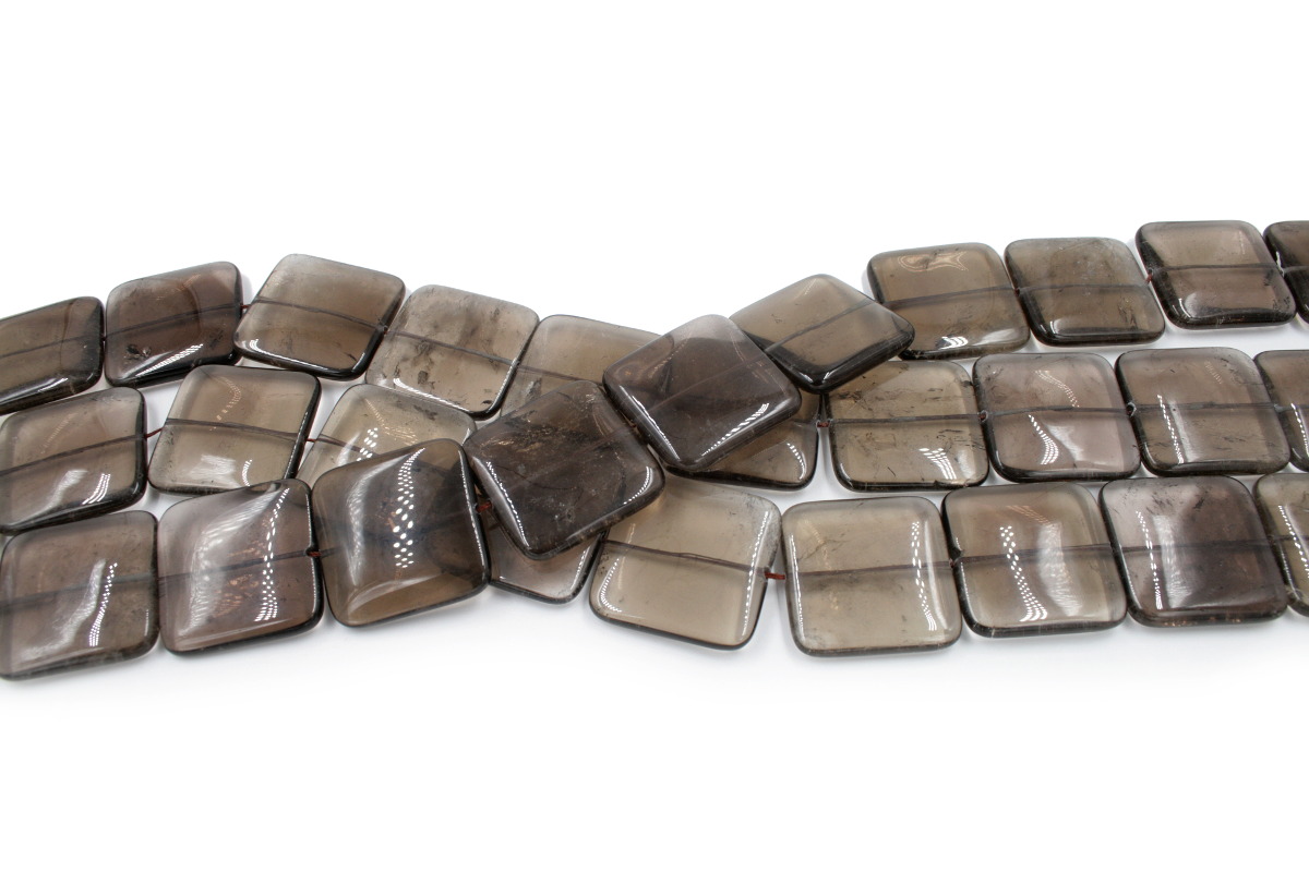 Smoky Quartz strands square shape size 35mm