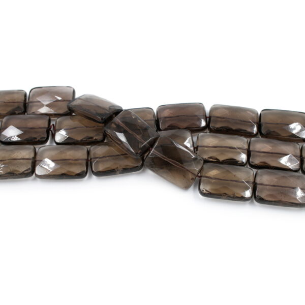 Quarzo fumè fili rettangoli sfaccettati 25x18mm