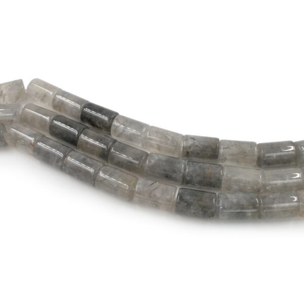 Cloudy quartz strands cylinder shape size 22x15mm