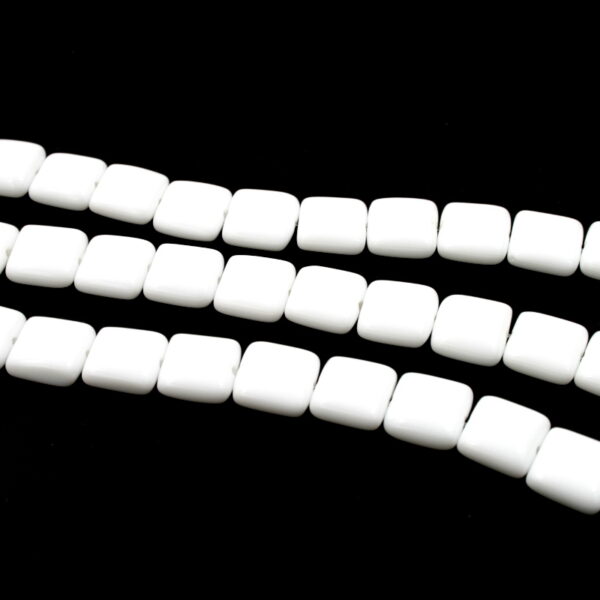White Agate strands square shape size 12mm