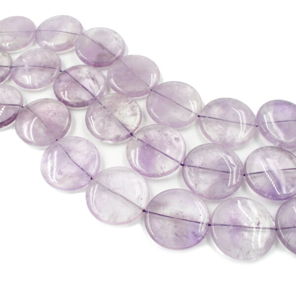 Amethyst strands coin shape size 40mm