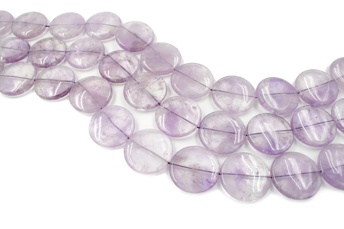Amethyst strands coin shape size 40mm