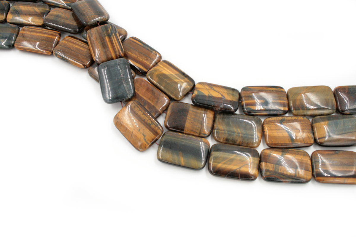 Brown Tiger Eye Strands rectangular shape size 30x22mm